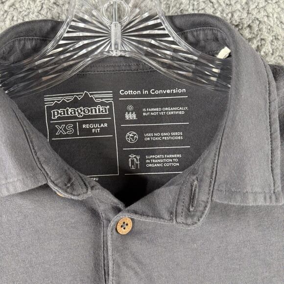 Patagonia Men's Cotton In Conversion Lightweight Polo Size Extra Small XS Gray - Picture 2 of 6